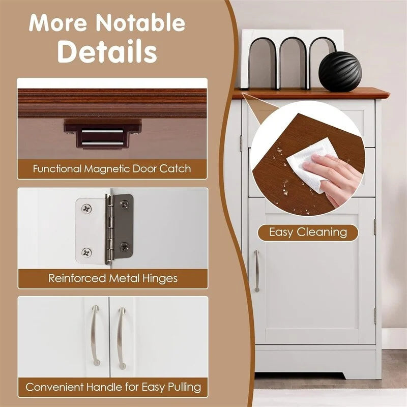Kitchen Sideboard with Storage Cabinets & Drawers - 16D x 43.5W x 31H