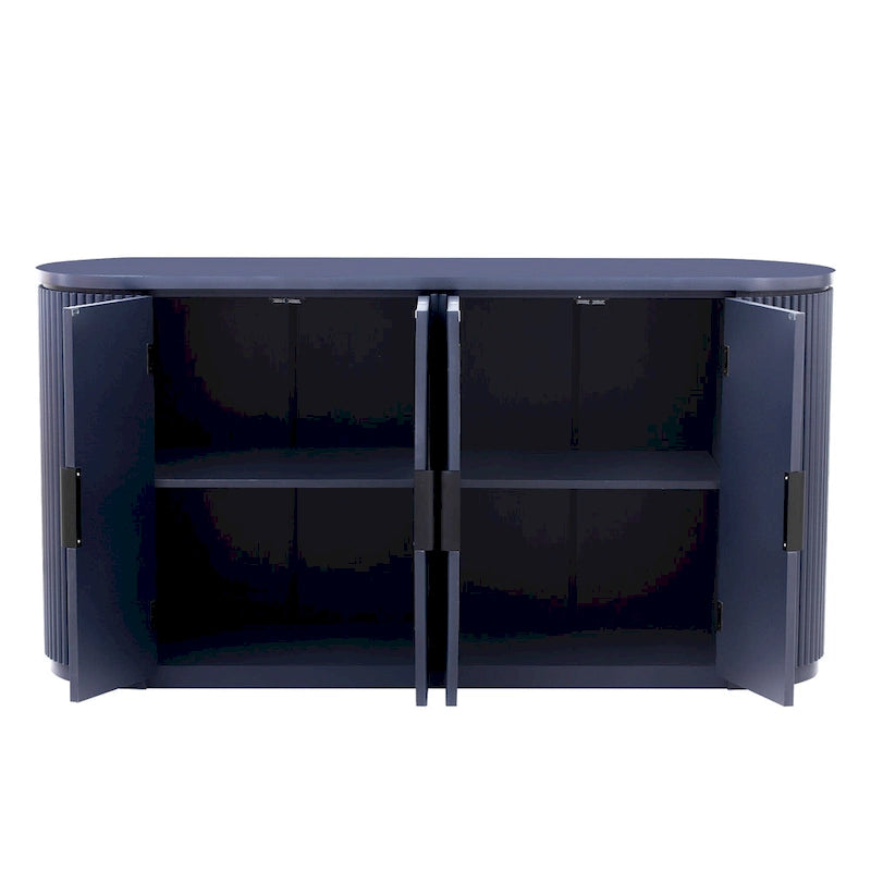 63 Vertical Striped Door Storage Cabinet with Adjustable Shelves