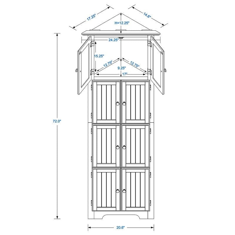 Modern Tall Bathroom Storage Cabinet with Doors and 4 Shelves for Living Room, Kitchen, Office, Bedroom