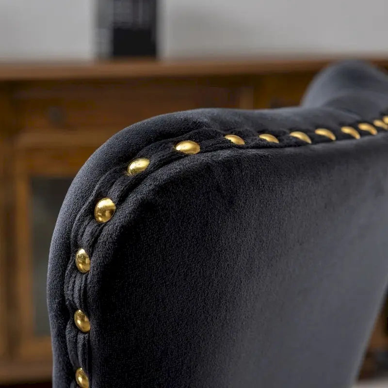 Office Chair with Wheels, Adjustable Height, Velvet Upholstered Tufted Button Computer Desk Chair Swivel