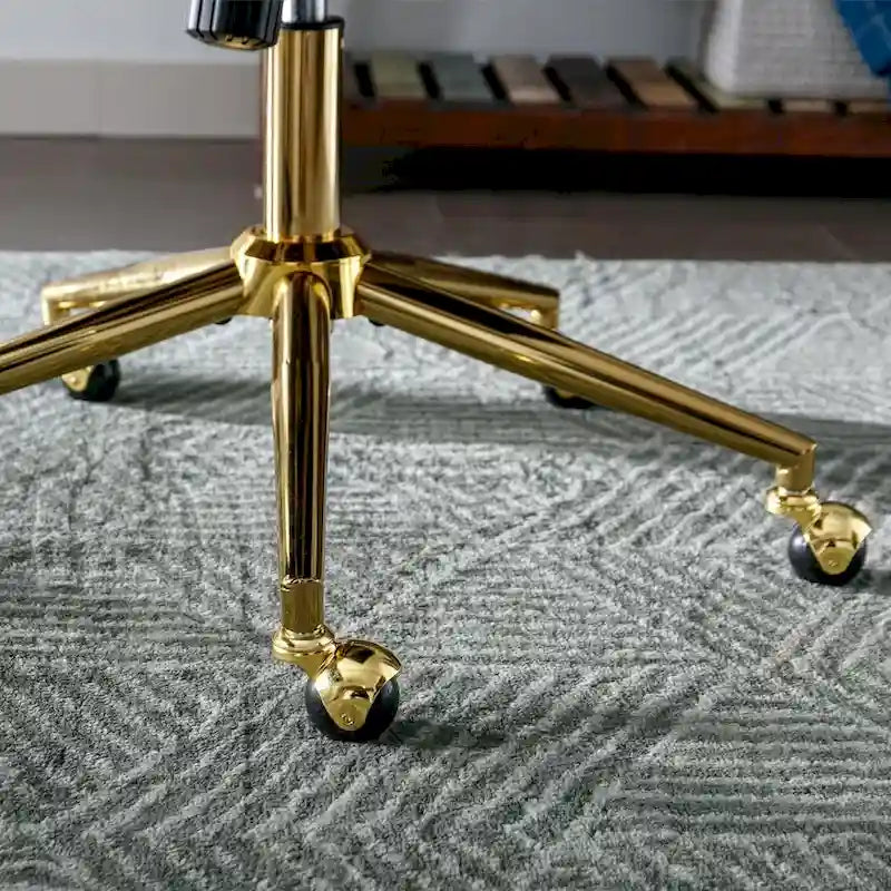 Office Chair with Wheels, Adjustable Height, Velvet Upholstered Tufted Button Computer Desk Chair Swivel