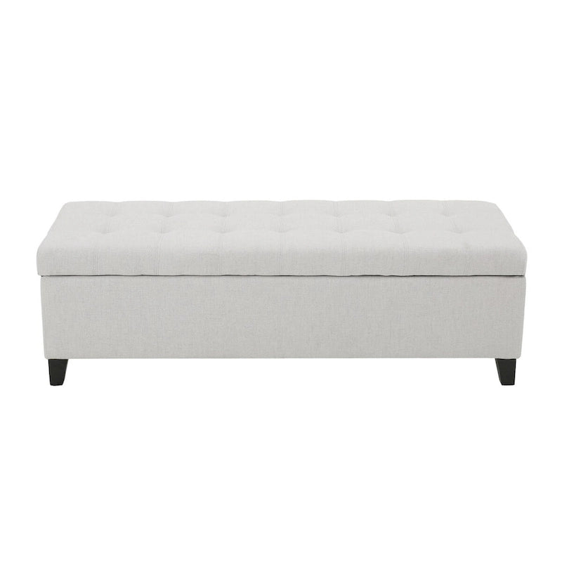 Tufted Linen Fabric Storage Bench by Harper&Bright Designs