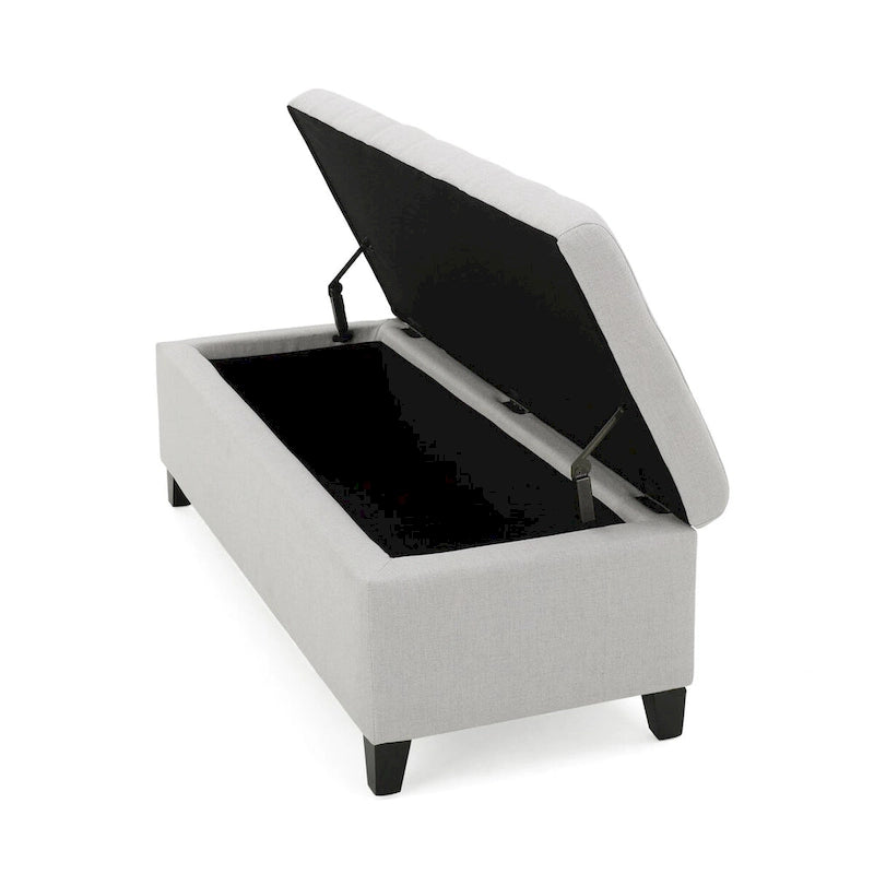 Tufted Linen Fabric Storage Bench by Harper&Bright Designs