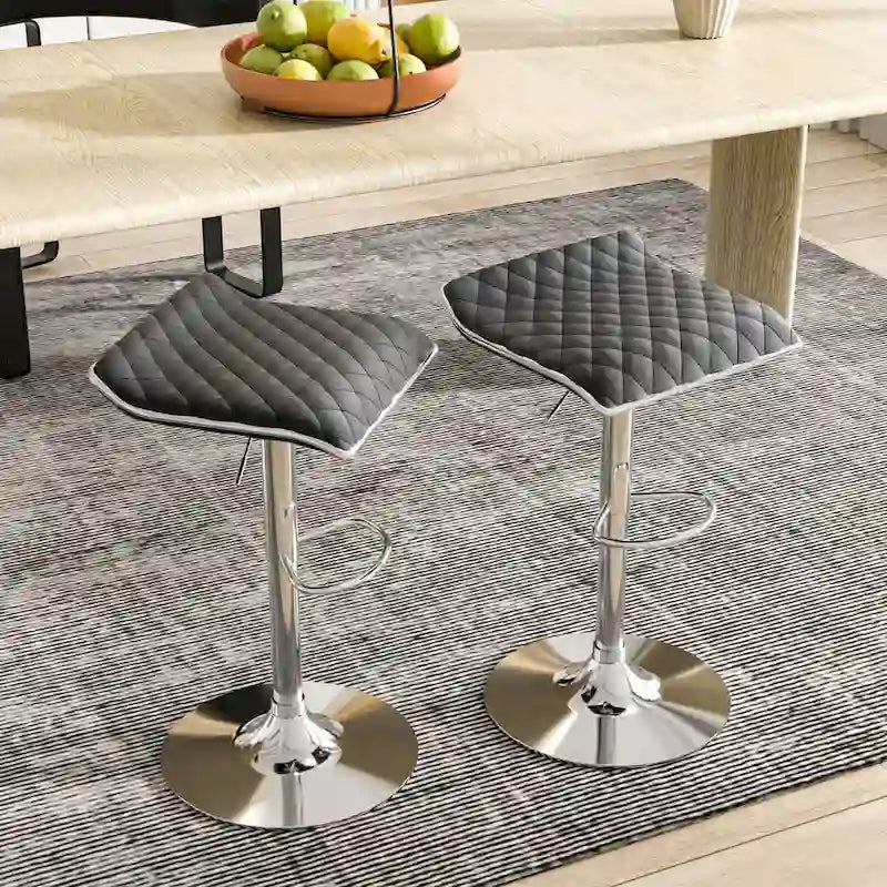 Javlergo 3-Piece Console Table and Stool Set, 39.4 Sofa Table with USB Charging Station and 2 Adjustable Swivel Chairs