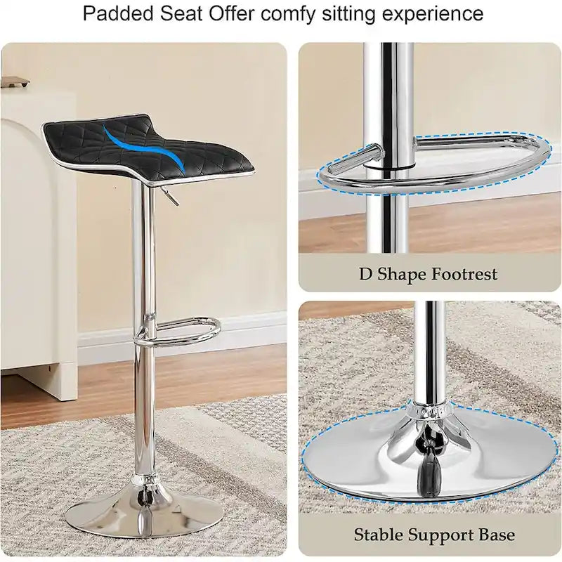 Javlergo 3-Piece Console Table and Stool Set, 39.4 Sofa Table with USB Charging Station and 2 Adjustable Swivel Chairs