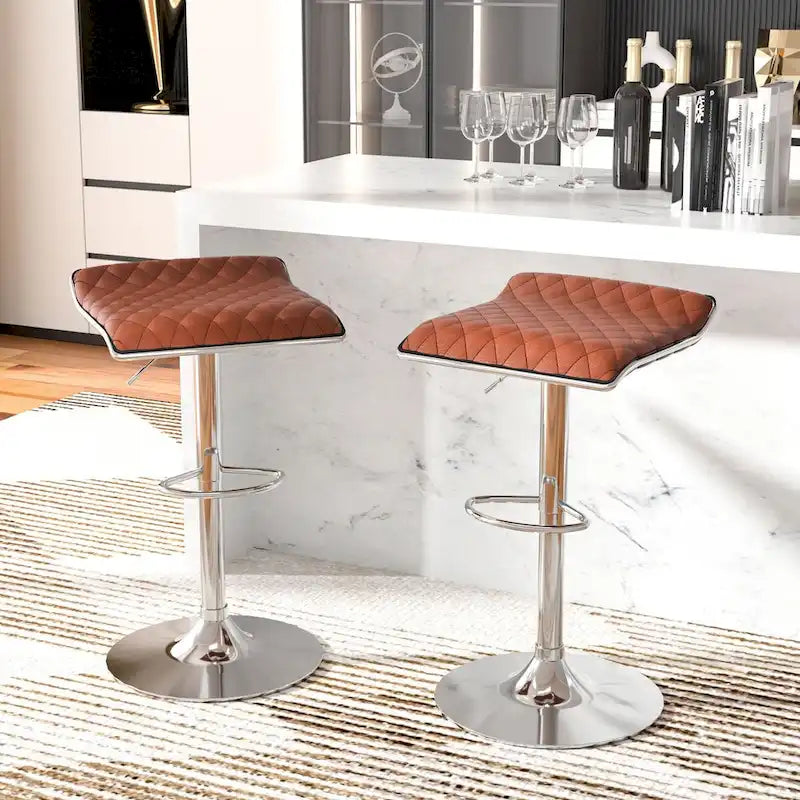 Javlergo 3-Piece Console Table and Stool Set, 39.4 Sofa Table with USB Charging Station and 2 Adjustable Swivel Chairs