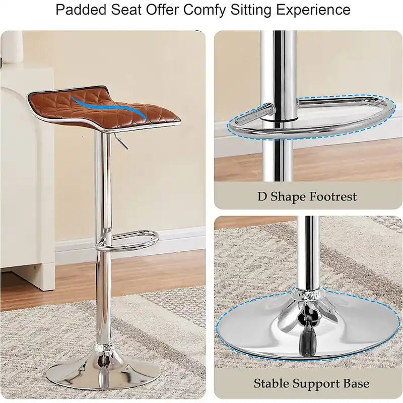 Javlergo 3-Piece Console Table and Stool Set, 39.4 Sofa Table with USB Charging Station and 2 Adjustable Swivel Chairs