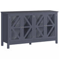 Sideboard, Buffet Cabinet with Tempered Glass Doors and Adjustable Storage Shelf, Credenza, Grey