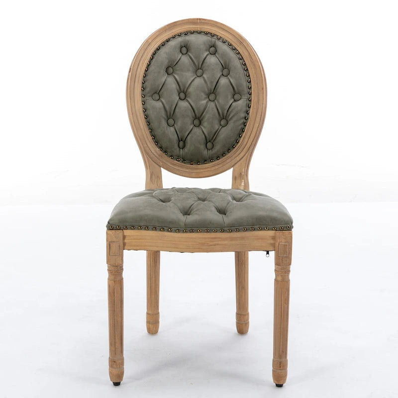 Set of 2 French Style Solid Wood Dining Chair with Nailhead