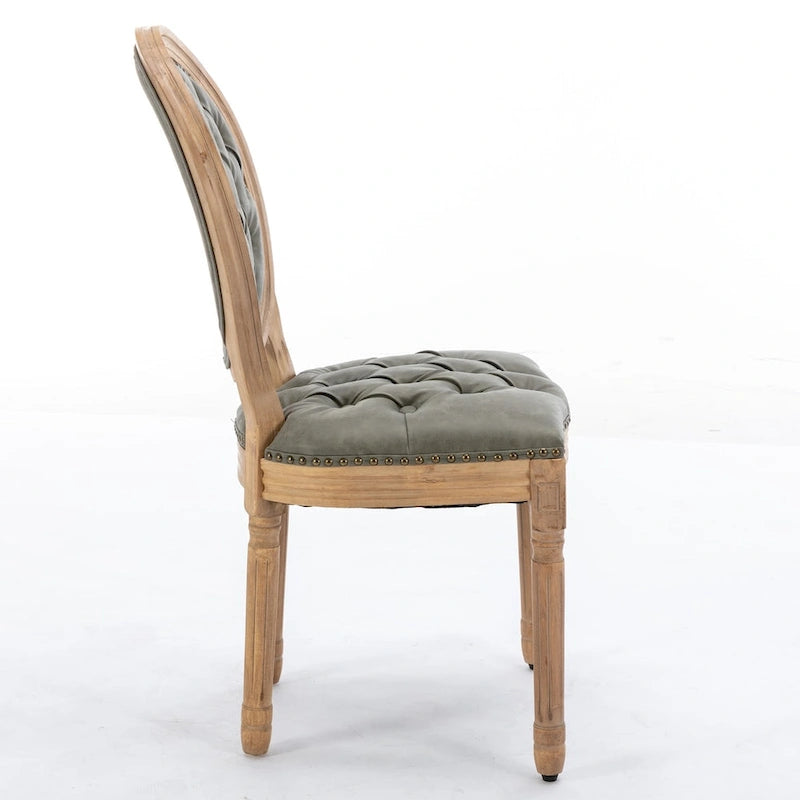 Set of 2 French Style Solid Wood Dining Chair with Nailhead