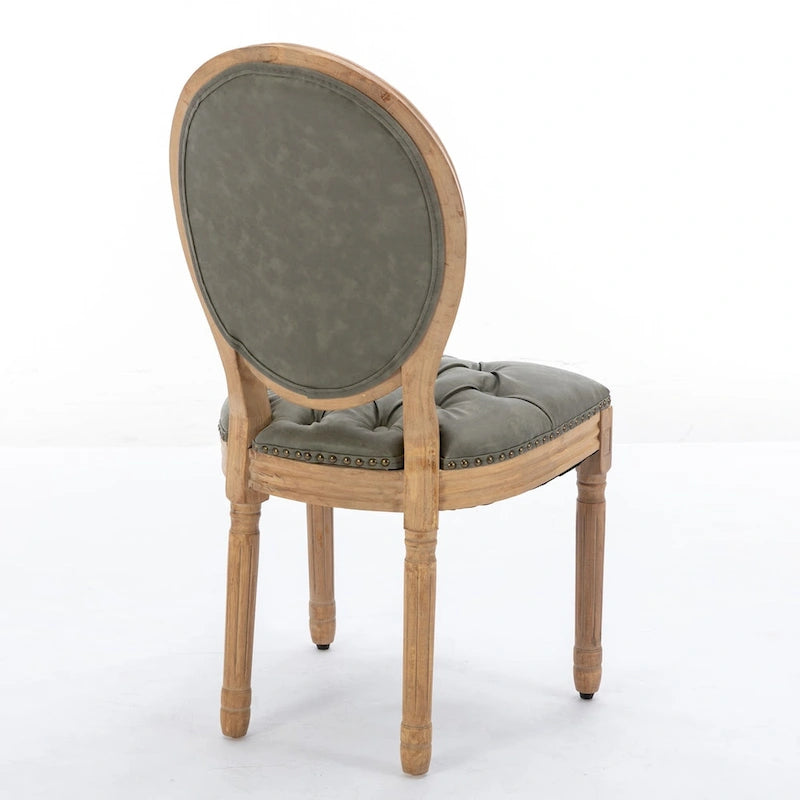 Set of 2 French Style Solid Wood Dining Chair with Nailhead