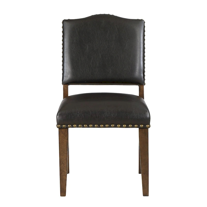 Faux Leather Dining Chair with Nail Heads for dining room(Set of 2)