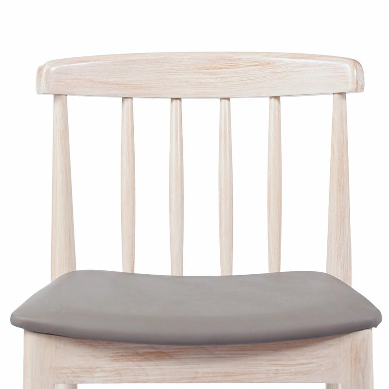 Commercial Solid Wood Dining Chair with Vinyl Padded Seat