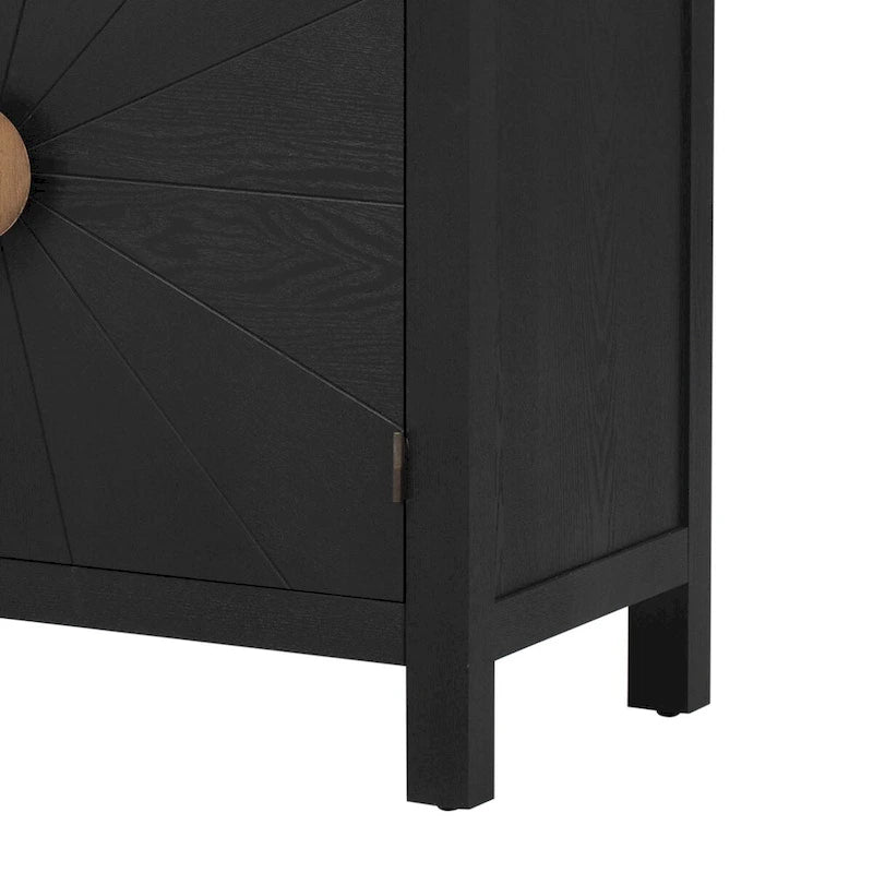 Unique Features of Ash Veneer Cabinet with Radiating Line Pattern Cabinet Doors,Suitable for Living Rooms,Corridors