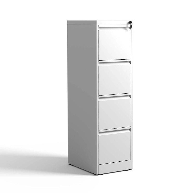4-Drawers 14.96 W Metal Vertical File Cabinet with Lock Office Home Vertical File Cabinet for A4 Legal/Letter Size