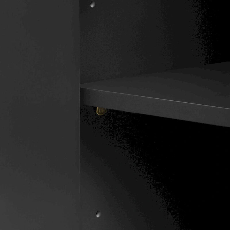4-door Curved Corner Design Wavy Door Panel Cabinet with Adjustable Shelves