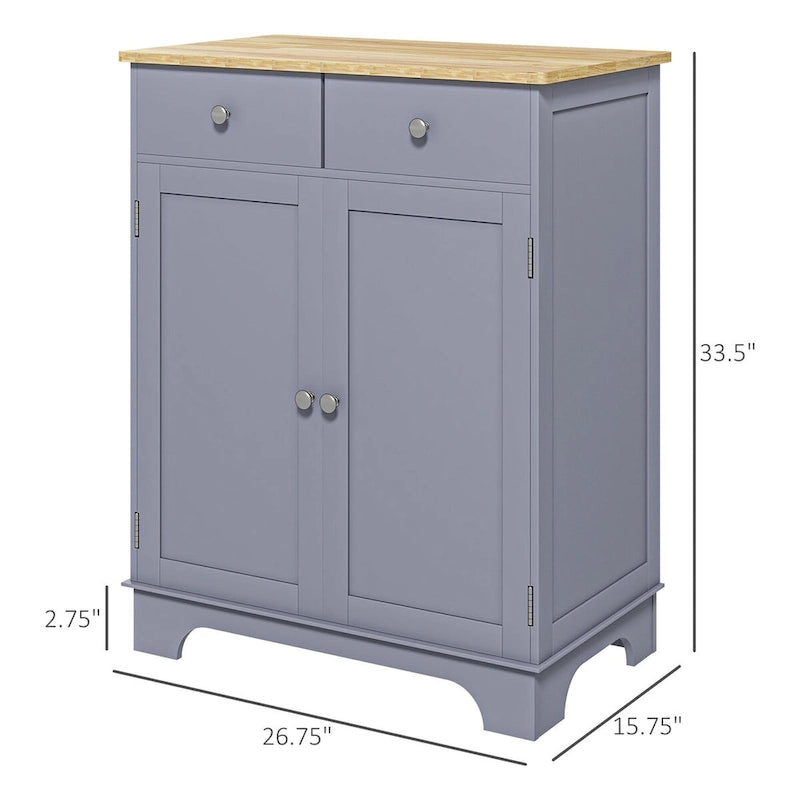 Sideboard Buffet Cabinet, Double Door Kitchen Cabinet, Coffee Bar Storage with 2 Drawers, Adjustable Shelf