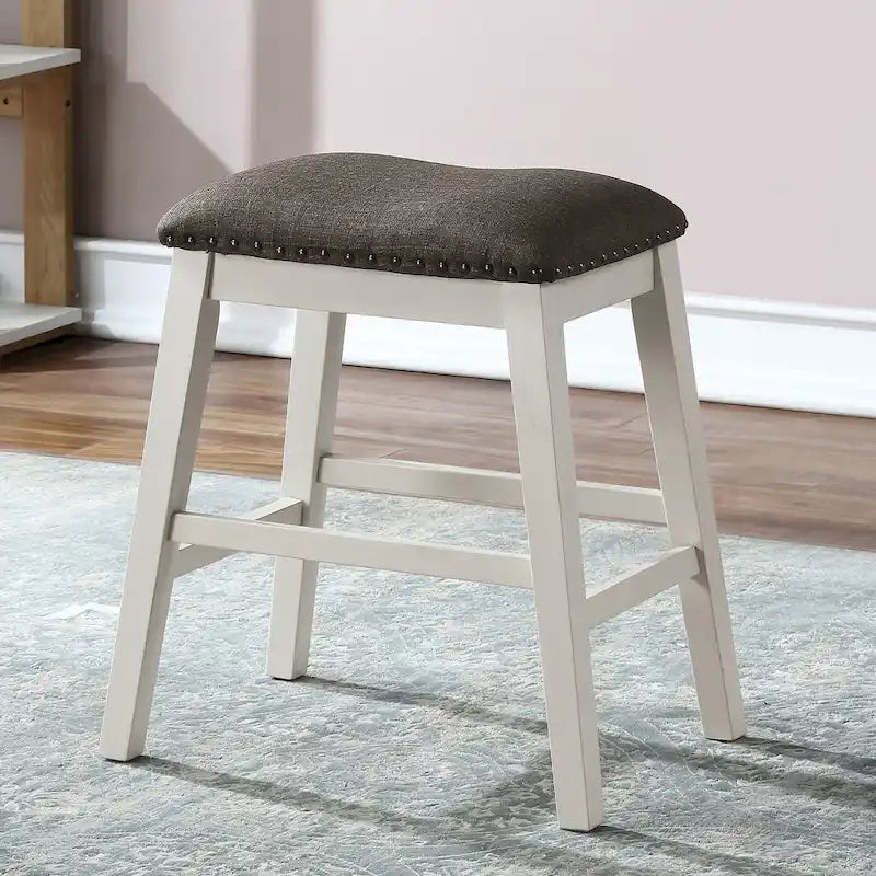 Furniture of America Hanto Transitional Off-White Wood 4-Piece Counter Height Dining Table Set with Storage