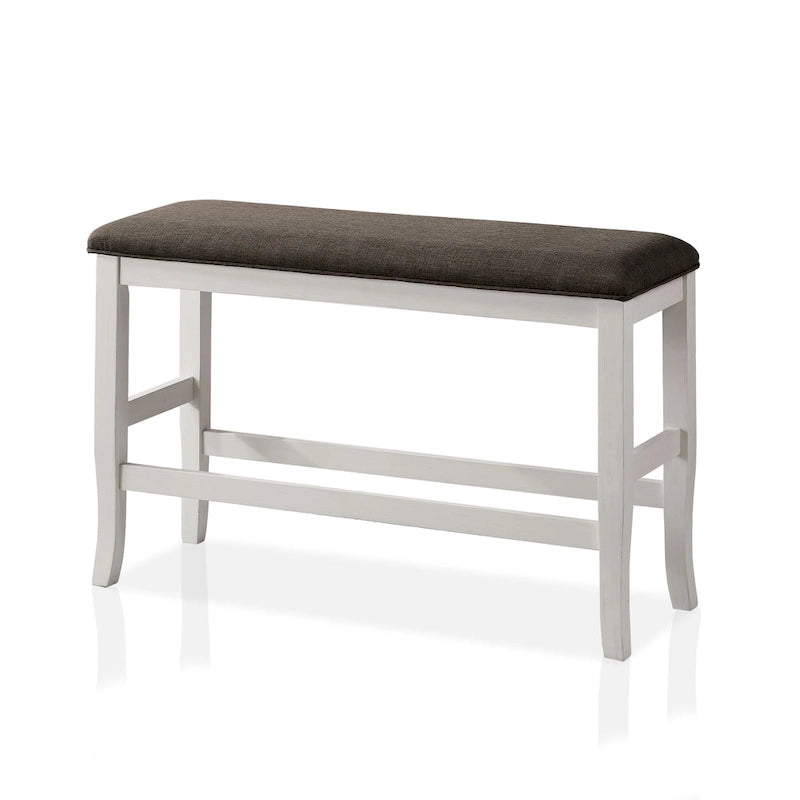 Furniture of America Hanto Transitional Off-White Wood 4-Piece Counter Height Dining Table Set with Storage