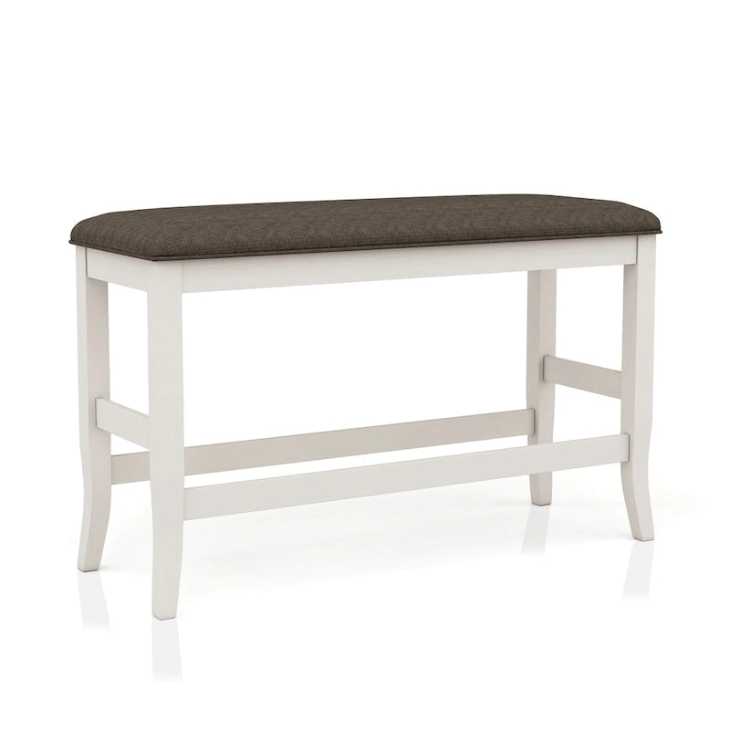Furniture of America Hanto Transitional Off-White Wood 4-Piece Counter Height Dining Table Set with Storage