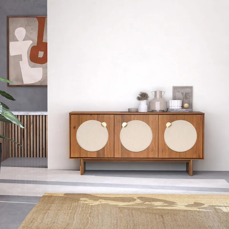 Studio London Orka Wide Modern Walnut Effect Cabinet Sideboard