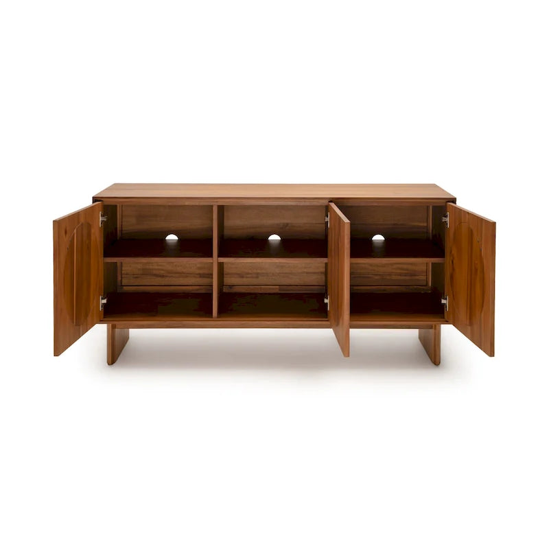 Studio London Orka Wide Modern Walnut Effect Cabinet Sideboard
