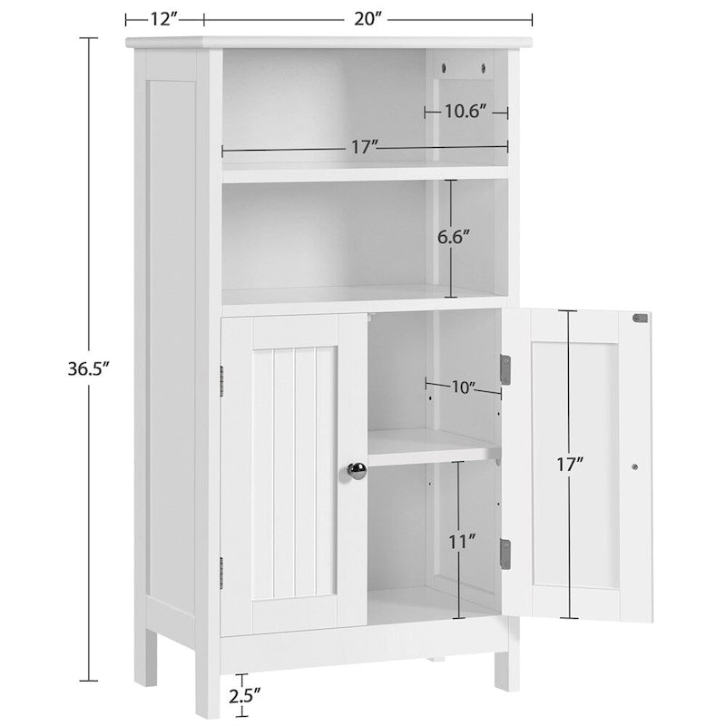 Yaheetech 5-Tier Wooden Bathroom Floor Cabinet with Adjustable Shelf