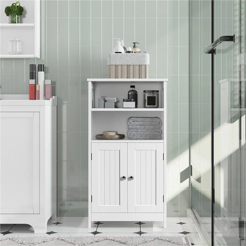 Yaheetech 5-Tier Wooden Bathroom Floor Cabinet with Adjustable Shelf
