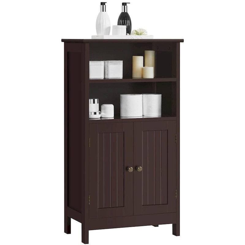 Yaheetech 5-Tier Wooden Bathroom Floor Cabinet with Adjustable Shelf