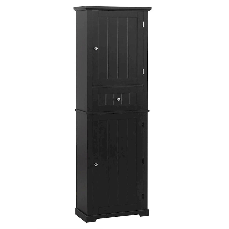 Freestanding Storage Cabinet with Drawer and Adjustable Shelf