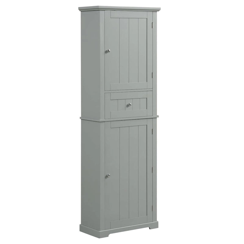 Freestanding Storage Cabinet with Drawer and Adjustable Shelf