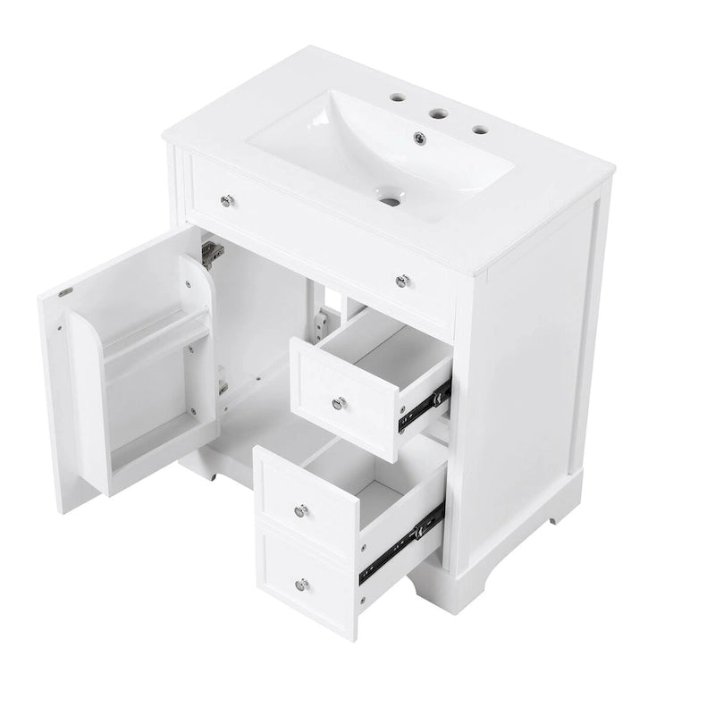 Bathroom Vanity Cabinet with Sink Top,Door and Two Drawers