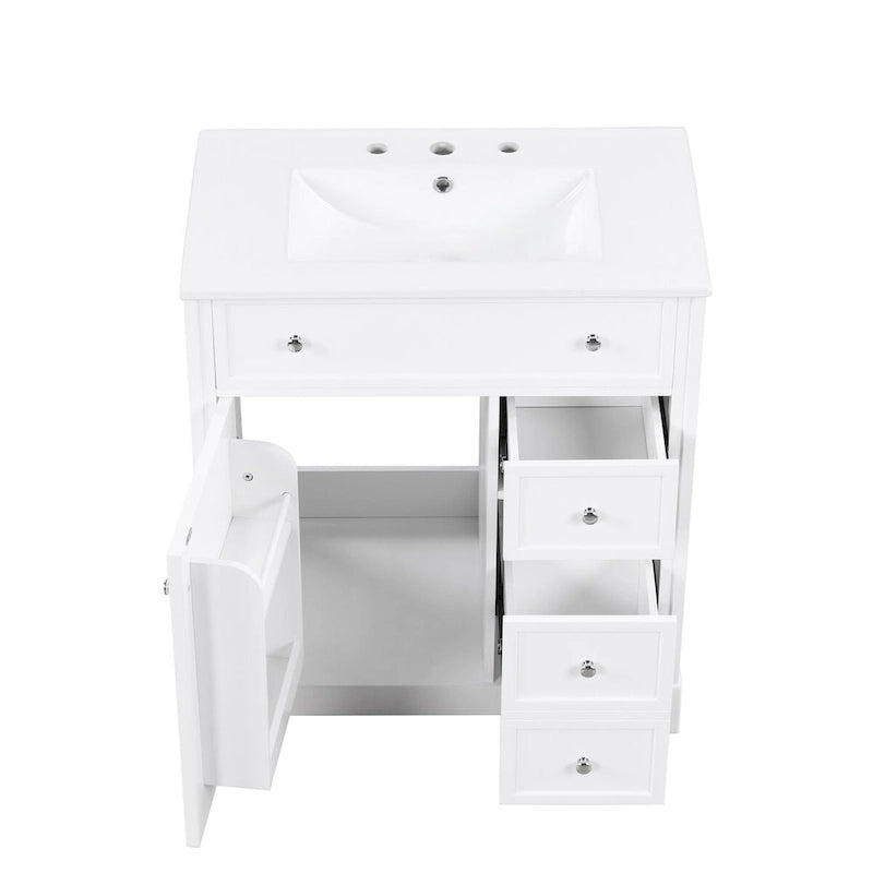 Bathroom Vanity Cabinet with Sink Top,Door and Two Drawers