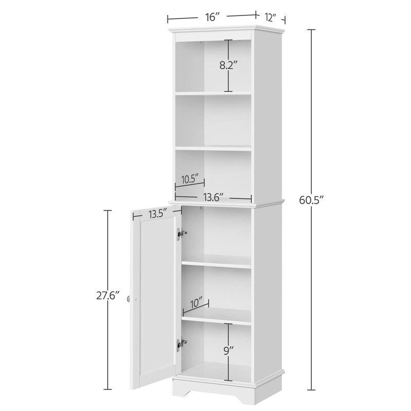 Bathroom Storage Cabinet - 12D x 16W x 60.5H