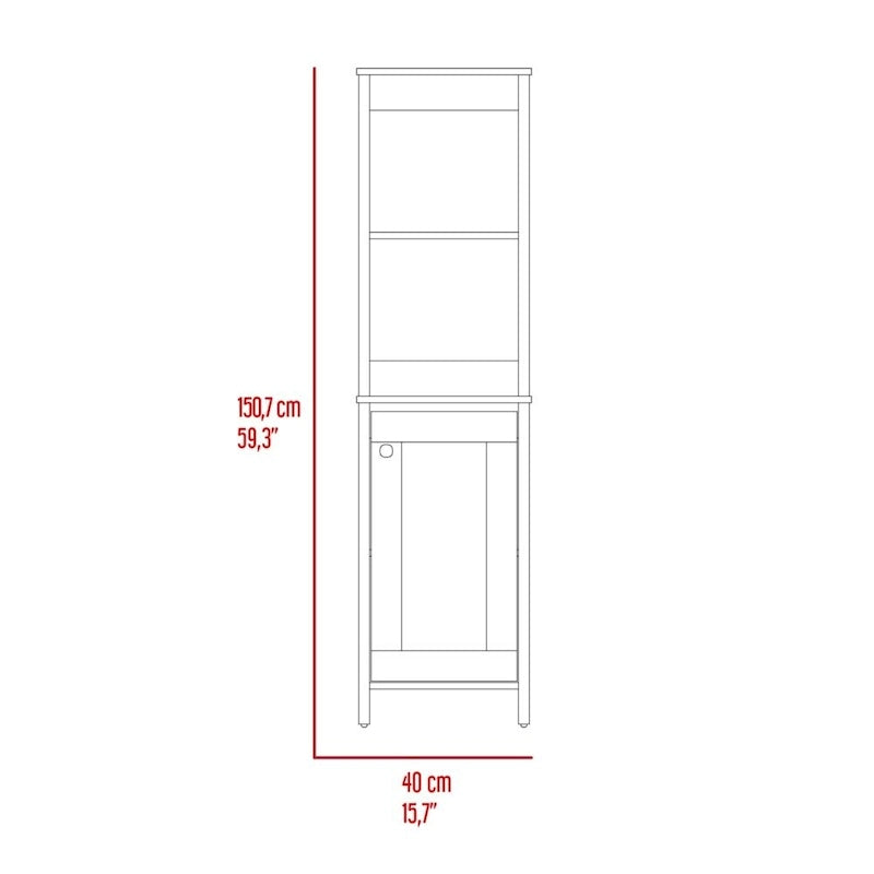 Bathroom Floor Cabinet,Bathroom Storage Cabinet,Two Interior Shelves,Two Open Shelves,Single Door