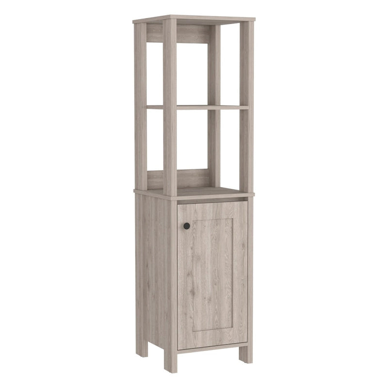 Bathroom Floor Cabinet,Bathroom Storage Cabinet,Two Interior Shelves,Two Open Shelves,Single Door