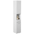 71.5 Inches Tall Thin Corner Shelf Floor Cabinet with 2 Doors, 1 Drawer, Freestanding Linen Tower Cabinet