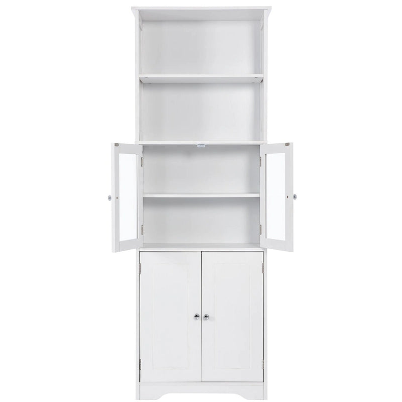 Tall Storage Cabinet with Shelves and Doors for Bathroom