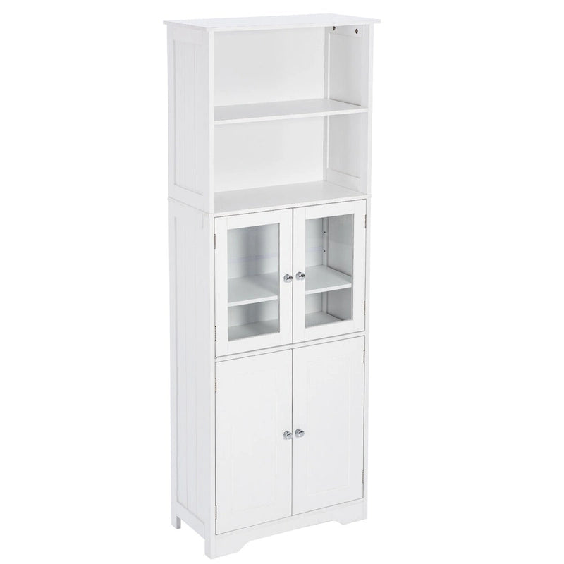 Tall Storage Cabinet with Shelves and Doors for Bathroom