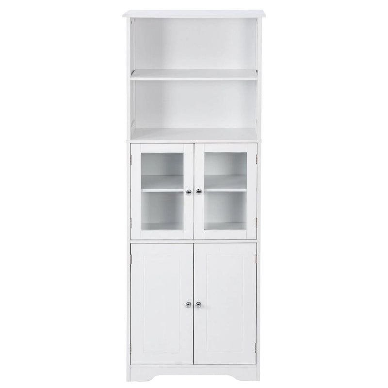 Tall Storage Cabinet with Shelves and Doors for Bathroom