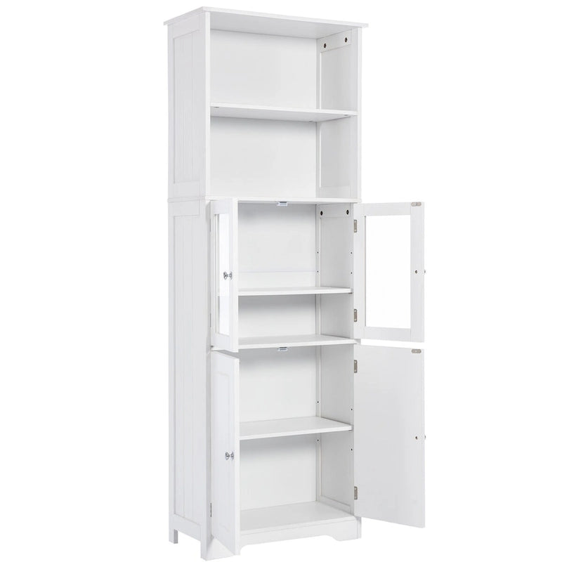 Tall Storage Cabinet with Shelves and Doors for Bathroom