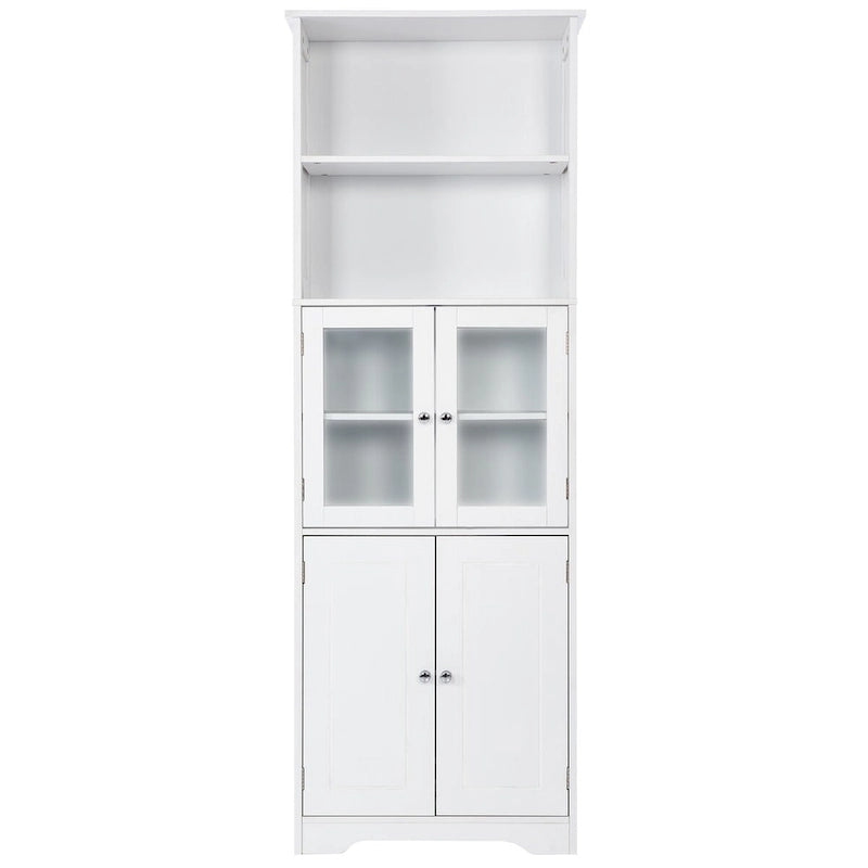 Tall Storage Cabinet with Shelves and Doors for Bathroom