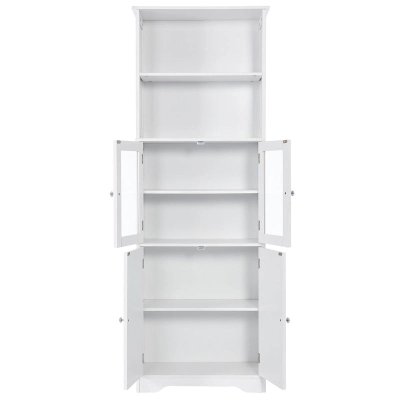 Tall Storage Cabinet with Shelves and Doors for Bathroom
