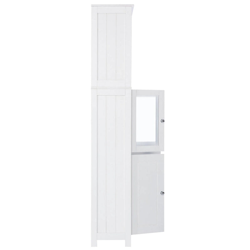 Tall Storage Cabinet with Shelves and Doors for Bathroom