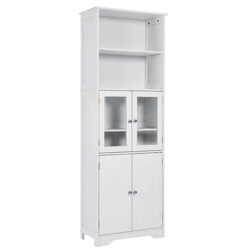 Tall Storage Cabinet with Shelves and Doors for Bathroom
