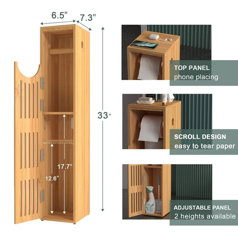Toilet Paper Storage Cabinet - 33L x 6.5W
