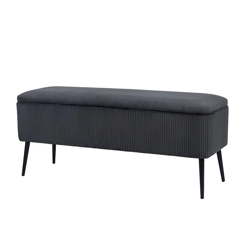 Adeco Upholstered Velvet Storage Bench 44 Inches Bed End Bench