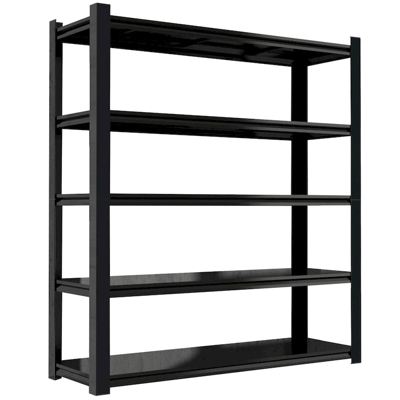 83.86 Inch Tall Black Metal Shelves with 5 Removable Dividers Are High Capacity and Load Bearing for Garages