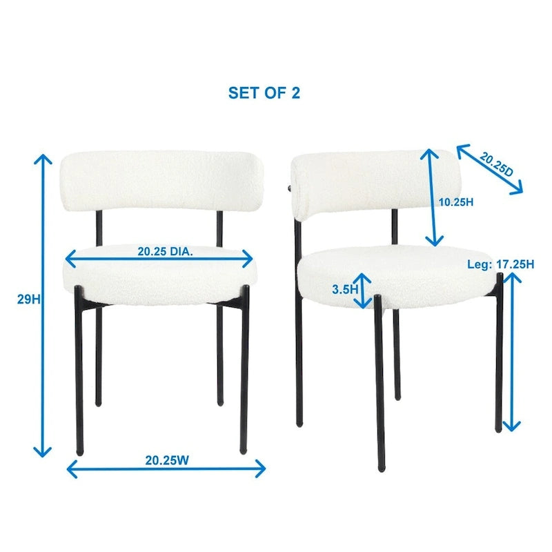 Durban 5-Piece Round Dining Set, Trestle Dining Table with 4 Boucle Chairs for Breakfast Nook, Kitchen, Living Room